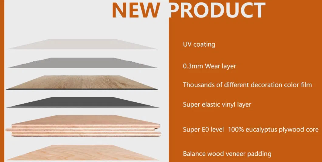 Elastic Lvt Engineered Wood Flooring/Three Layer Engineered Flooring/Multiply Engineered Wood Floor/ Lvt Engineered Wood Flooring/Vspc/Wspc Engineered Flooring